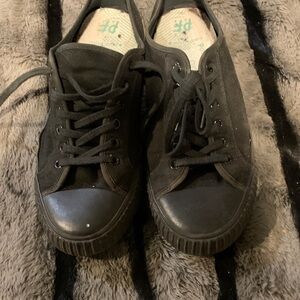 #164 “PF flyers” Black Canvas Sneakers